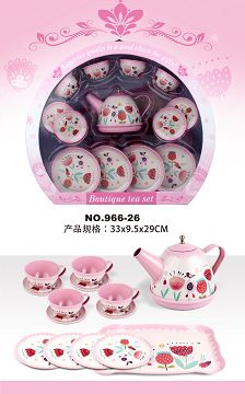 马口铁矮壶粉红花