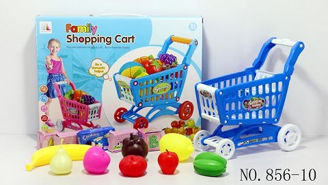 Shopping cart with fruit +5 small boxes 13PCS (mixed with two colors)