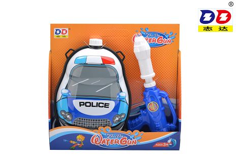 Police car backpack water gun