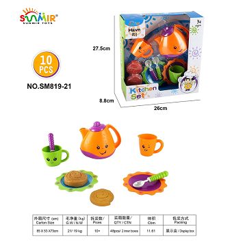 Solid color tea set