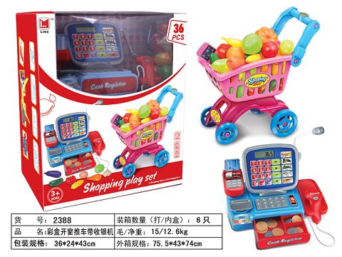 Color box window cart with cash register