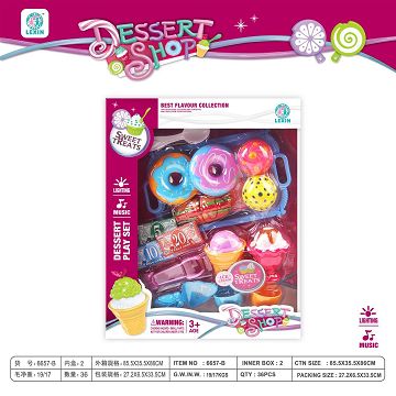 A fine ice cream cake with donuts and sliced bread
