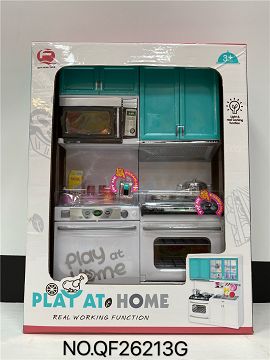 Light green kitchen combination