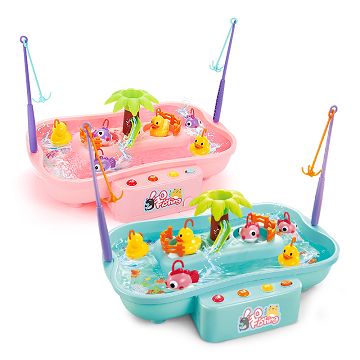 21Pcs mini rotary fishing competition set (electric two-color light music, 3 aa without power package)