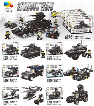 特警系列六款混装合一、展示盒6只