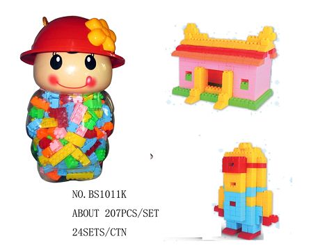 公仔瓶装乐高式小积木约207PCS