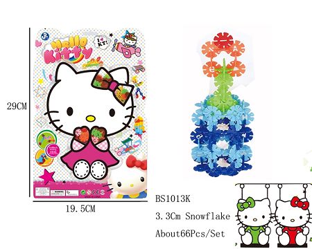 3.3CM圆形雪花片KT猫版约66PCS