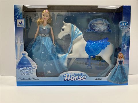 Static horse with a pyrene skirt