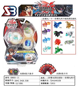 Explosion shot 3 and 6 cards and 6 hexagonal cards