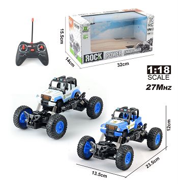 1:18 four-way remote control lights off-road jeep convertible climbing police car