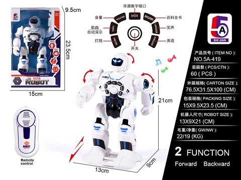 英文版遥控机器人+电动带自动演示，IC多功能益智(不包电)