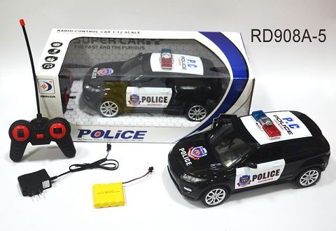 1:12 手把遥控器 极光仿真遥控警车车 前进 后退 左转 右转 停止