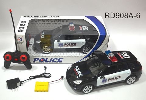 1:12 手把遥控器 卡宴仿真遥控警车车 前进 后退 左转 右转 停止