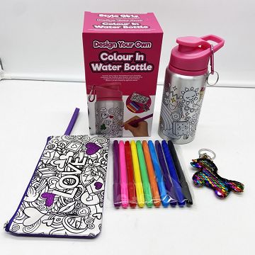Colour-in Water Bottle Set