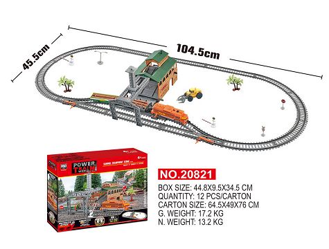 Electric lighting train track set for transporting firewood