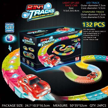 2 in1 Light Up LED Magic Tracks Set 132pcs