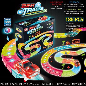 2 in1 Light Up LED Magic Tracks Set 186pcs