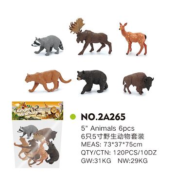6只5寸野生动物套装