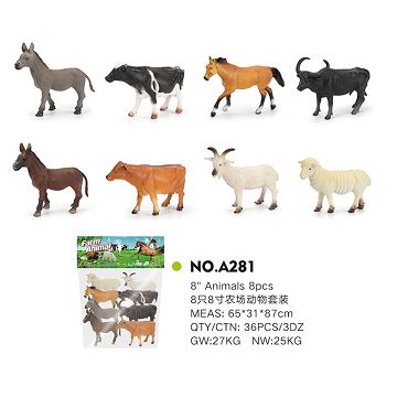 8只8寸农场动物套装