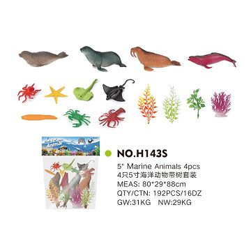 4 5-inch Marine animals with tree suit